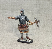 Миниатюра из олова Европейский арбалетчик, 54 мм, Студия Большой полк - фото