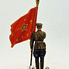 Советский пограничник со знаменем 1939-41 гг., 54 мм, Студия Большой полк (ИЛ0192.14.01.54) (ИЛ0192.14.01.54)