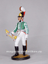 Миниатюра в росписи Штаб-трубач Московского драгунского полка. Россия, 1803-06 гг. 1:32, Сибирский партизан - фото