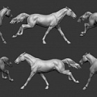 Сборная миниатюра из смолы Лошадь №18 - Немецкий рысак - Зеркальная, 54 мм, Chronos miniatures