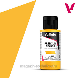 Краска акрил-уретановая Vallejo Premium, Золотистая флуоресцентная 60 мл, Vallejo Premium (62032) (62032)