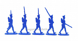 Солдатики из пластика Д54-009 Доп.наб.Французская пехота на марше, 1812 г.(синий), 1812 год Студия Большой полк