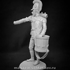 Сборная миниатюра из смолы Баварский пехотный барабанщик, 54 мм, Altores Studio (F-54-133) (F-54-133)