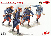 Сборная модель из пластика Французская пехота (1914 г.), (4 фигуры) (1/35) ICM - фото