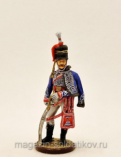 Миниатюра из олова Офицер 15-го легкого гусарского полка Короля, 1808-13 гг., Студия Большой полк (ИЛ0529.12.04.54) (ИЛ0529.12.04.54)
