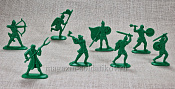 Солдатики из пластика Ледовое побоище. Русские витязи (8шт, пластик, зелёный) 54 мм, Воины и битвы - фото