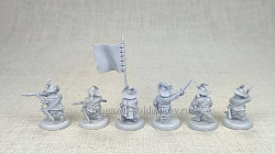 Сборная миниатюра из смолы Дворфы - мушкетеры, 28 мм, Золотой дуб