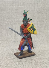 Миниатюра из олова Рыцарь-миннезингер, XIII век, 54 мм, Большой полк - фото