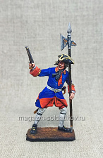 Миниатюра из олова Сержант Семёновского полка, 1709 г., 54 мм, Студия Большой полк - фото