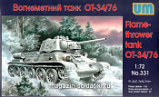 Сборная модель из пластика Советский огнеметный танк OT-34-76 UM (1/72) - фото