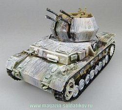 Масштабная модель в сборе и окраске Танк FLAKPZ. WIRBELWIND s.Pz.Jg.Abt.654, Alsace, Jan 1945, Panzerstahl (88008) (88008)