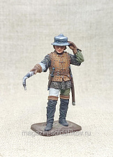 Миниатюра из олова Средневековый артиллерист с пальником, 54 мм, Студия Большой полк - фото