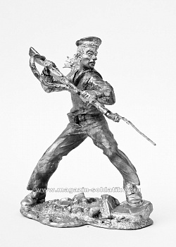 Миниатюра из олова 377 РТ Моряк с винтовкой №2, 54 мм, Ратник