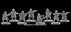 Сборная миниатюра из смолы Крестоносцы арбалетчики, 8 фигур, 28 мм, V&V miniatures
