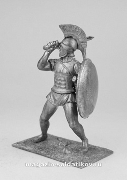 Миниатюра из металла Греческий гоплит с прямым мечом, 54 мм, Магазин Солдатики