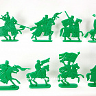 Солдатики из пластика Рыцари тевтонского ордена. Тяжкий XIII век (8 шт, зеленый) 52 мм, Солдатики ЛАД