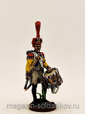 Миниатюра из олова Барабанщик Гренадерской роты 67-го лин. полка.Франция, 1810-12, Студия Большой полк - фото