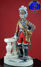 Сборная миниатюра из металла Обер-офицер кавалергард 1763 г , 1:30, Оловянный парад - фото