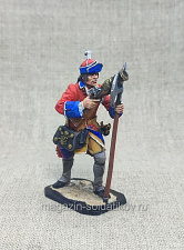 Миниатюра из олова Бомбардир артиллерии армии Петра Первого 1709-1711 гг., 54 мм, Студия Большой полк - фото