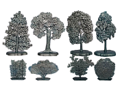 Солдатики из пластика Деревья и кусты. Зима, серебристо-голубой цвет, Воины и битвы - фото