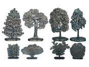 Солдатики из пластика Деревья и кусты. Зима, серебристо-голубой цвет, Воины и битвы - фото