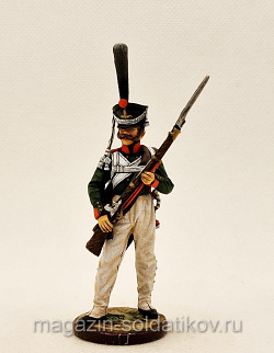 Миниатюра из олова Рядовой гренадерского полка. Россия 1812-14 гг., 54 мм, Студия Большой полк (ИЛ0527.12.02.54) (ИЛ0527.12.02.54)