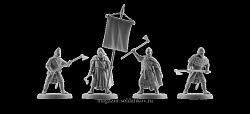 Сборная миниатюра из смолы Ирландцы, набор №1, 4 фигуры, 28 мм, V&V miniatures
