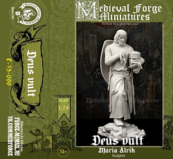 Сборная миниатюра из смолы Deus vult, 75 mm (1:24) Medieval Forge Miniatures (C-75-099) (C-75-099)