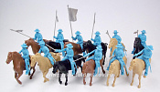 Солдатики из пластика Mexican Round Hat Cavalry plus 12 horses (light blue), 1:32 ClassicToySoldiers - фото