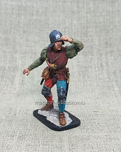 Миниатюра из олова Европейский артиллерист XV век, 54 мм, Студия Большой полк - фото