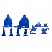 Солдатики из пластика Половецкий стан, Полный комплект (10 шт, синий), Воины и битвы - фото