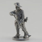 Сборная миниатюра из смолы Спешенный драгун, 28 мм, Аванпост - фото