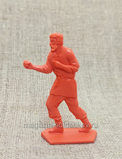 Солдатики из пластика Киевская Русь. Мирный житель. Кулачный боец Михаил (красный), Воины и битвы - фото
