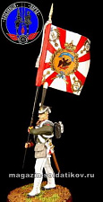 Сборная миниатюра из металла Подпрапорщик лейб гвардии Семёновского полка 1812 г, 1:30, Оловянный парад - фото
