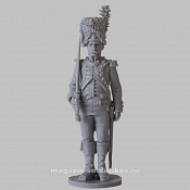 Сборная миниатюра из смолы Офицер гренадерской роты в шапке, Франция, 1804-1815 гг, 28 мм, Аванпост - фото