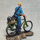 Миниатюра из олова Германский велосипедист, 1941 год, 54 мм, Студия Большой полк (ИЛ2447.14.03.54) (ИЛ2447.14.03.54 )