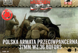 Сборная модель из пластика Польская 37-мм пушка Bofors wz.36 + журнал, 1:72, First to Fight