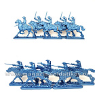 Солдатики из пластика Игровой состав набора: Конница армии Карла XII (4+6 шт, голубой металлик) 52 мм, Солдатики ЛАД