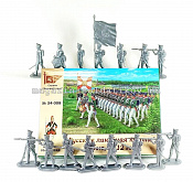 Солдатики из пластика 54-008 Русская пехота в бою (серебро), 1812, Студия Большой полк - фото