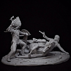 Сборная миниатюра из смолы Hoka Hey, 75 мм, TRILOKA MINIATURES (TLK-75-001) (TLK-75-001 )