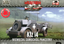 Сборная модель из пластика Немецкий бронеавтомобиль Kfz/14 + журнал, 1:72, First to Fight