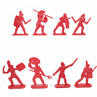 Солдатики из пластика Гладиаторы, набор №1 (8 шт, красный) 52 мм, Солдатики ЛАД