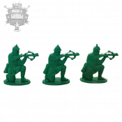 Солдатики из пластика Арбалетчики (3 шт, цвет - зеленый, б/к), Воины и битвы - фото