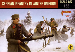 Солдатики из пластика Serbian Infantry in Winter Uniform (1/72) Strelets (М126) (М126)