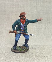 Миниатюра из олова Я тебя вижу! (ковбой), 54 мм, Студия Большой полк - фото