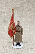 Сержант РККА со знаменем 1939-42 гг. 54 мм - фото