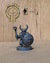 Сборная миниатюра из смолы Гном Молотобоец №1, 28 мм, Золотой дуб - фото