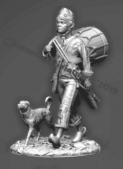 Сборная миниатюра из смолы Мальчик-барабанщик, Франция, 1792-1800 гг. 54 мм, Chronos miniatures (CHM-54177) (CHM-54177)