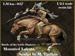 Сборная миниатюра из смолы Battle of the Little Bighorn Mounted Lakota, 75 мм, Legion Miniatures (LMAm-057) (LMAm-057)