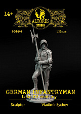 Сборная миниатюра из смолы Германский пехотинец, 54 мм, Altores Studio - фото